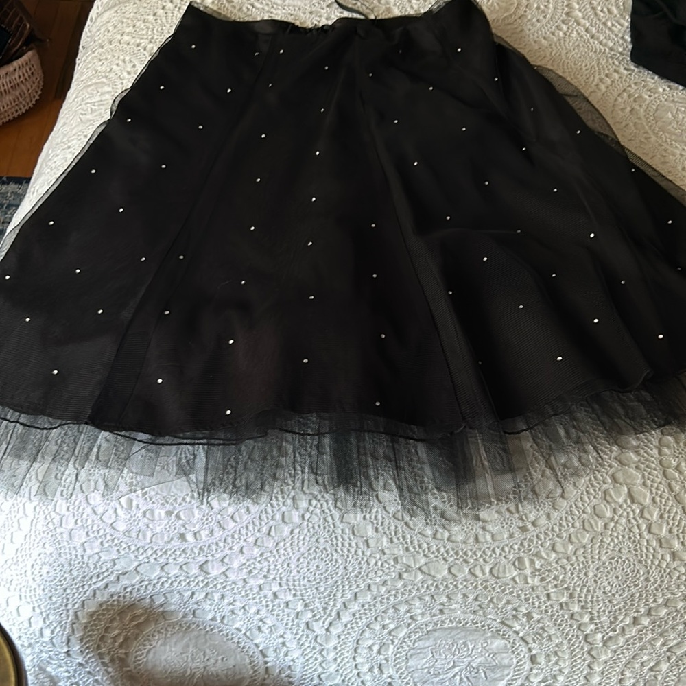 Vintage Scott McClintock satin and toule skirt with crystals